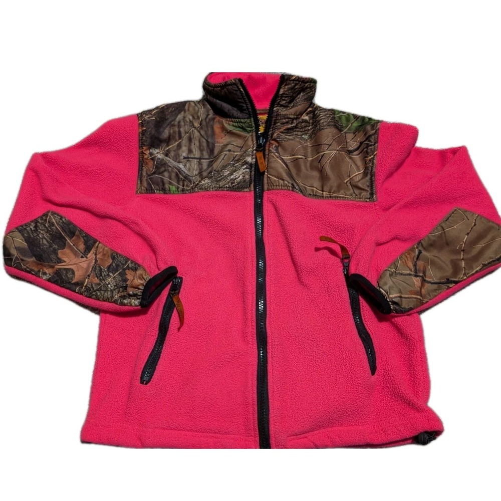 Trail Crest Sweatshirt Womens Small Pink Camo Full Zip Fleece Jacket